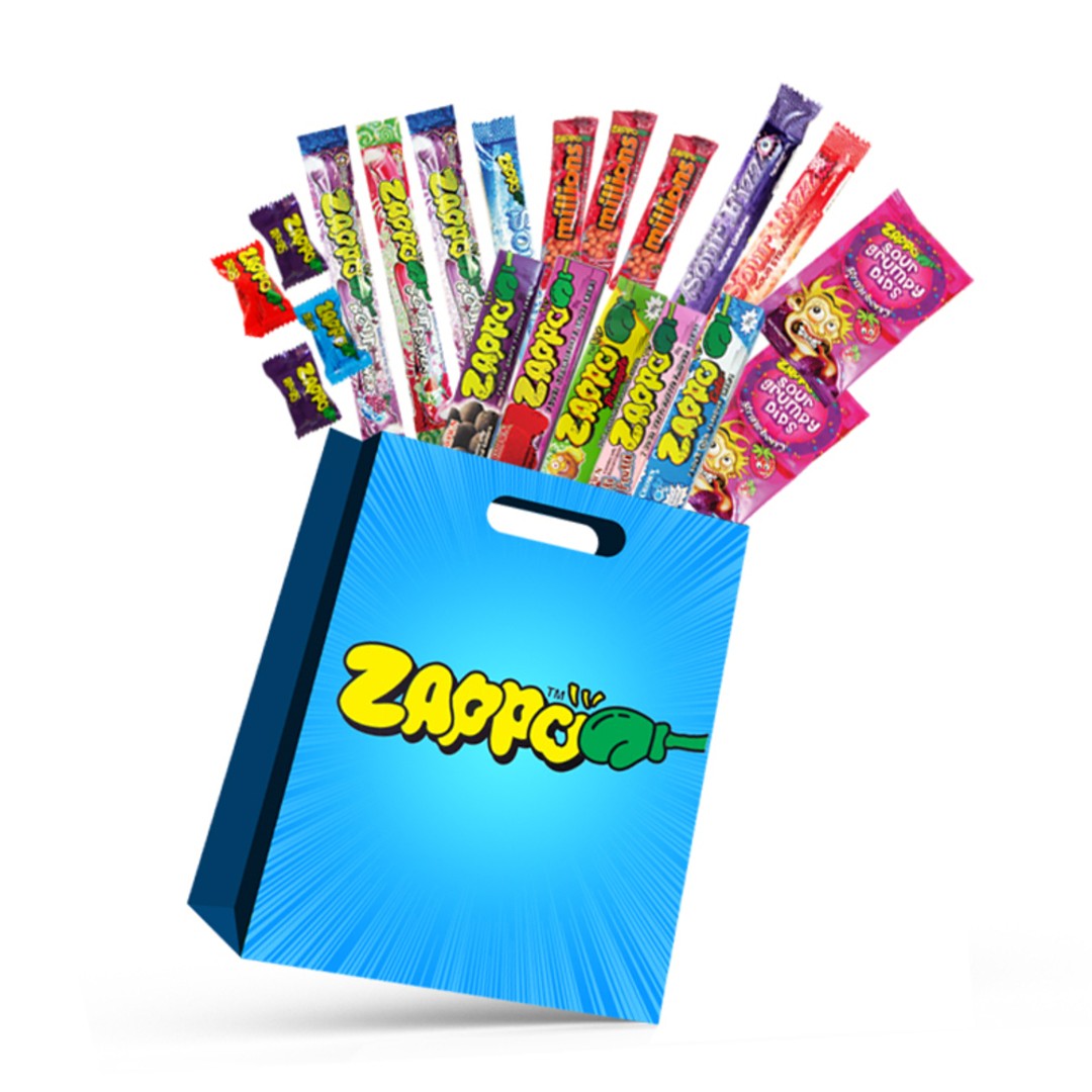 20pc Zappo Kids Showbag w/Grape/Strawberry/Tutti Frutti/Pineapple/Cola Gums