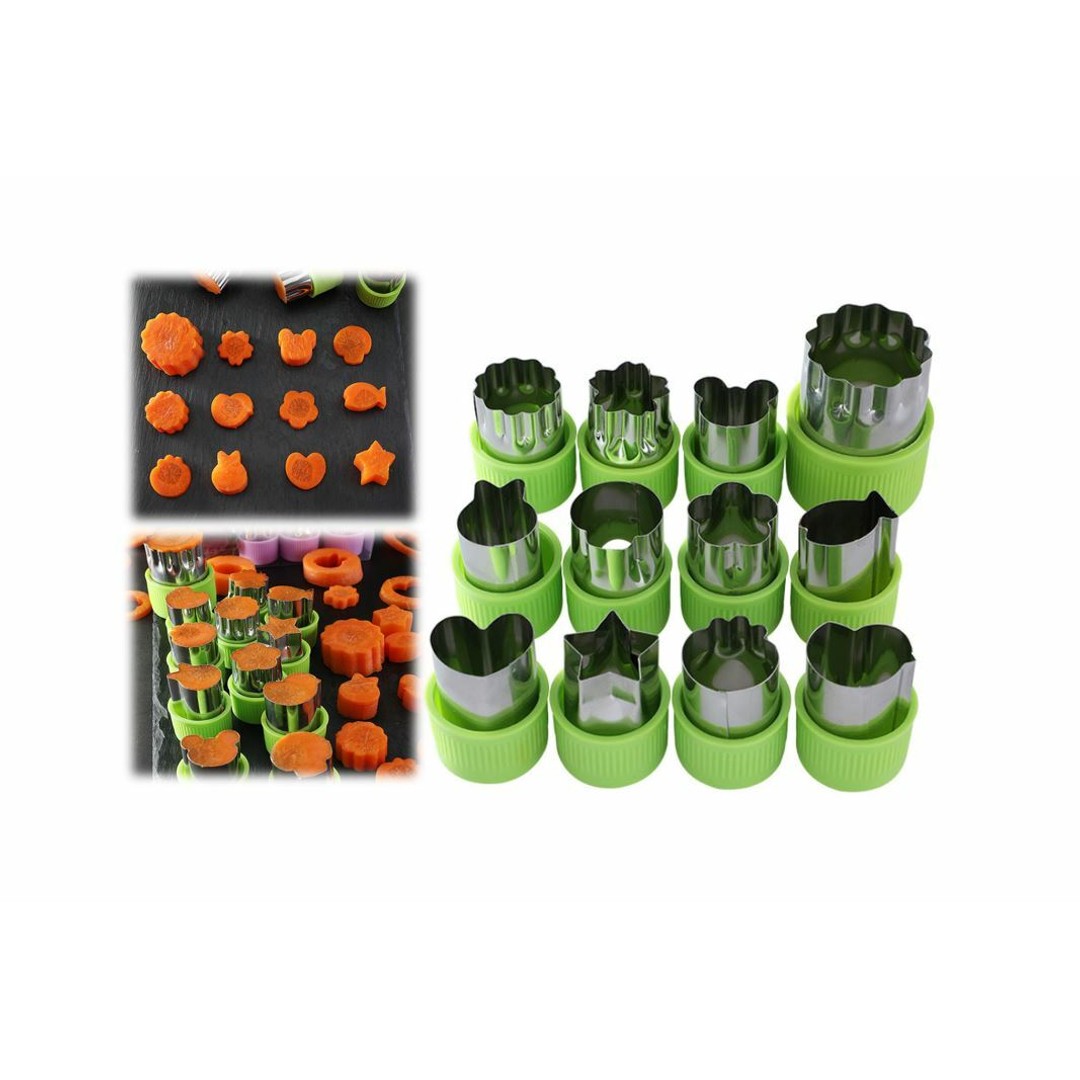 HES 12Pcs DIY Vegetable Cutter Mini Cutters Cookies Cake Decoration Food Bento