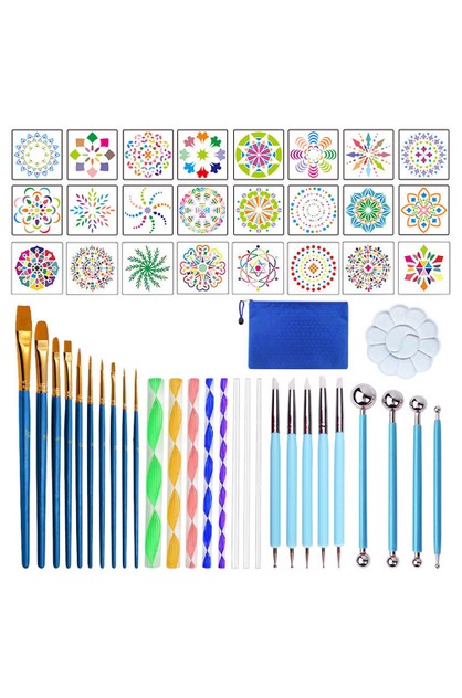 Rocks Mandala Painting Stencil Kits for Painting Coloring Drawing And Drafting Art Supplies 28 Pieces ruiruiNIE Mandala Dotting Tools 