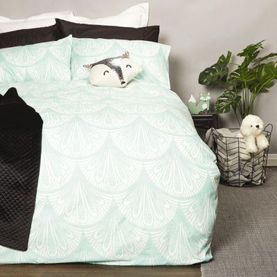 Living Co Duvet Cover Set Miami Green Single Living Co