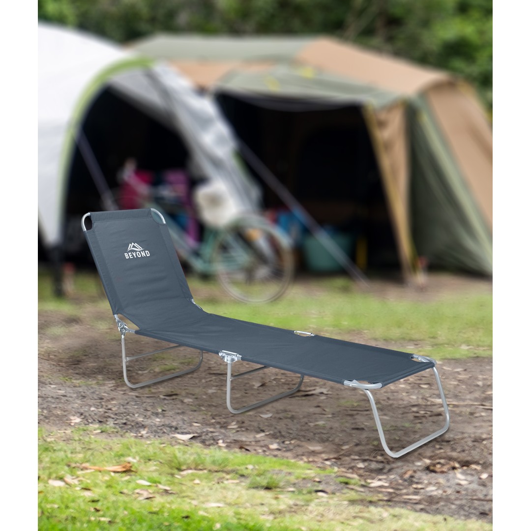 Beyond Lakeside Camp Lounger Chair - Grey