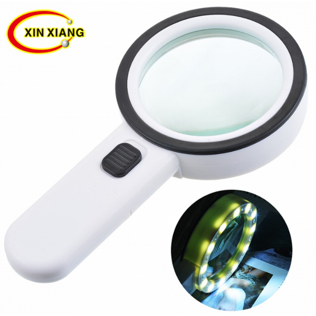 Magnifying Glass with 12 LED Lights 30X Double Glass Lens Handheld Illuminated