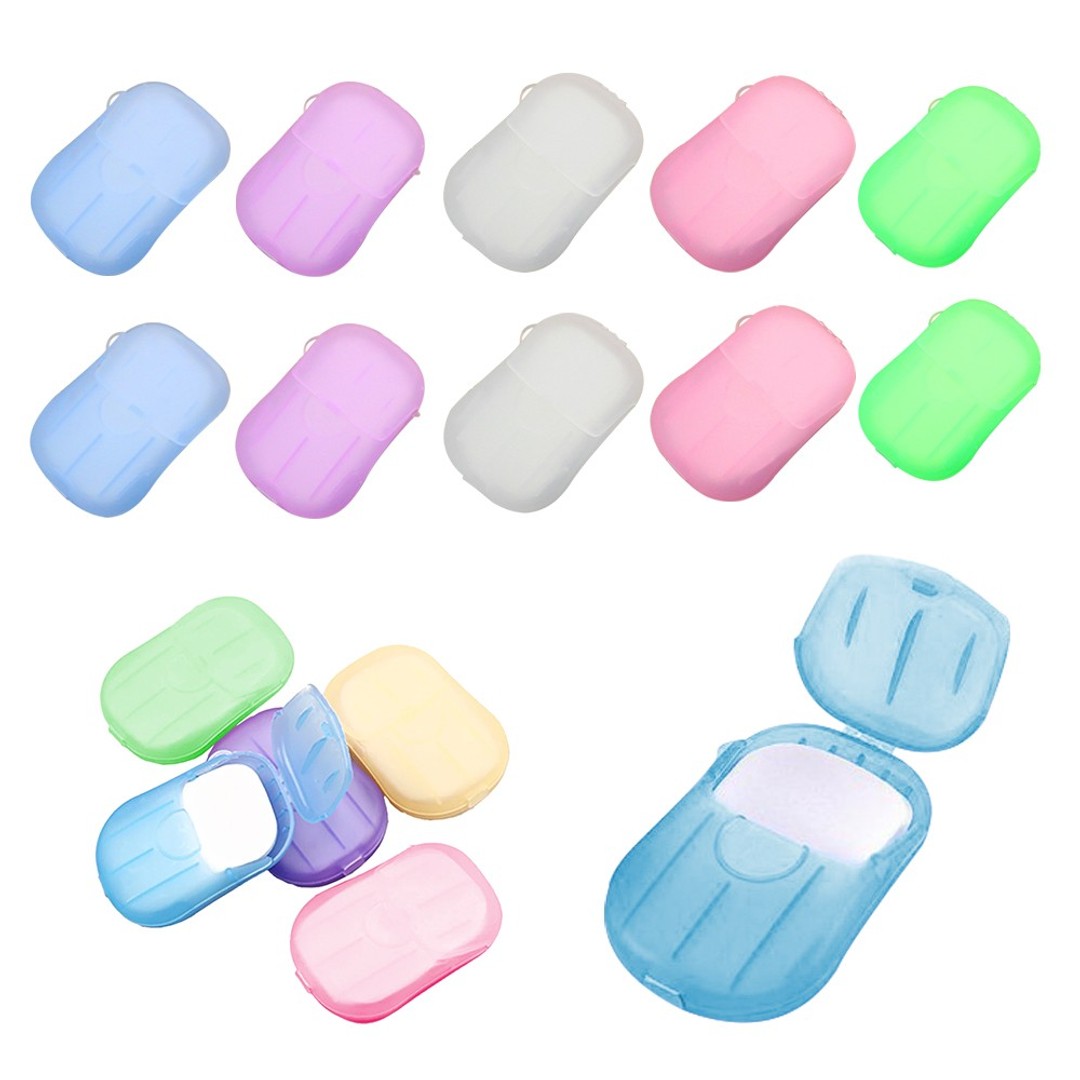 10 Boxes Disposable Soap Paper Sheets Travel Portable Washing Slice Sheets Hand Washing Foaming Paper Soap
