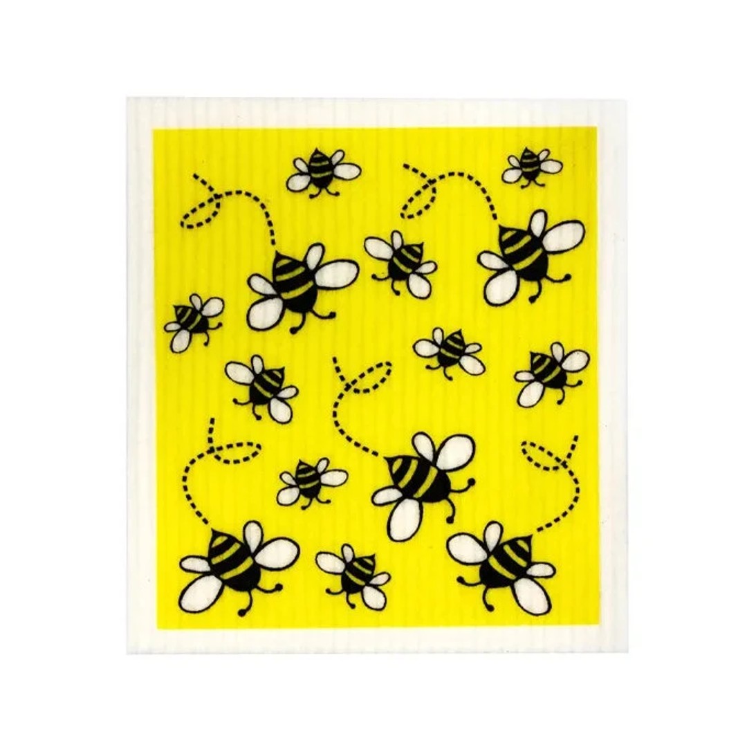 Biodegradable Dish Cloth, Dish Cloth design : Retro Bees