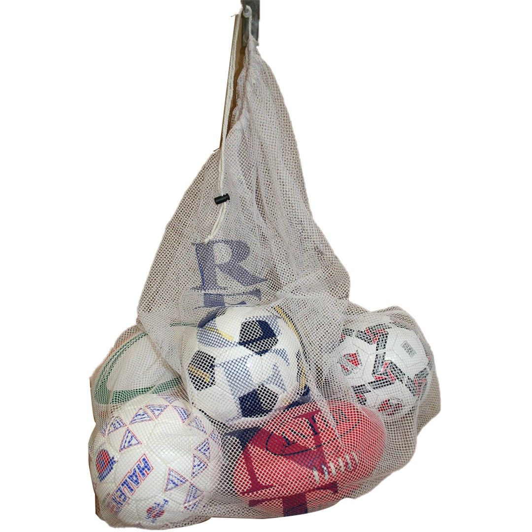 Regent Drawstring Slider Nylon Carry Mesh/Net Bag Sports Ball Storage White