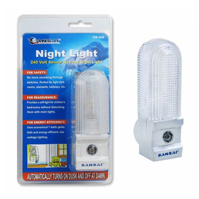 Details about   2PK Sansai 7W Automatic Night Light Sensor Activating Bedroom/Hallway E12 Lamp 