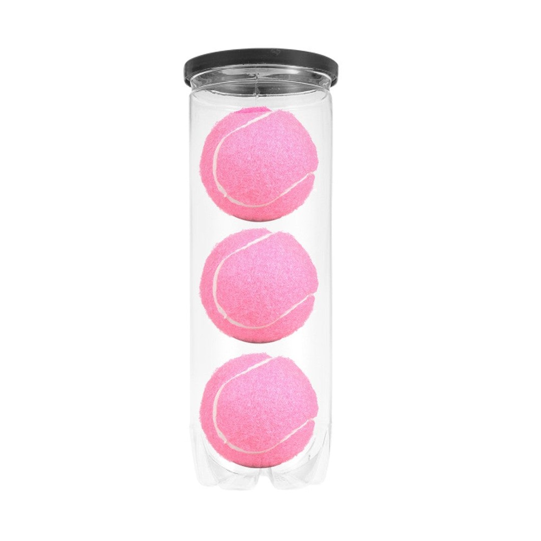 3Pcs Pink High Bounce Practice Tennis Balls for Beginners with Tennis Ball Can