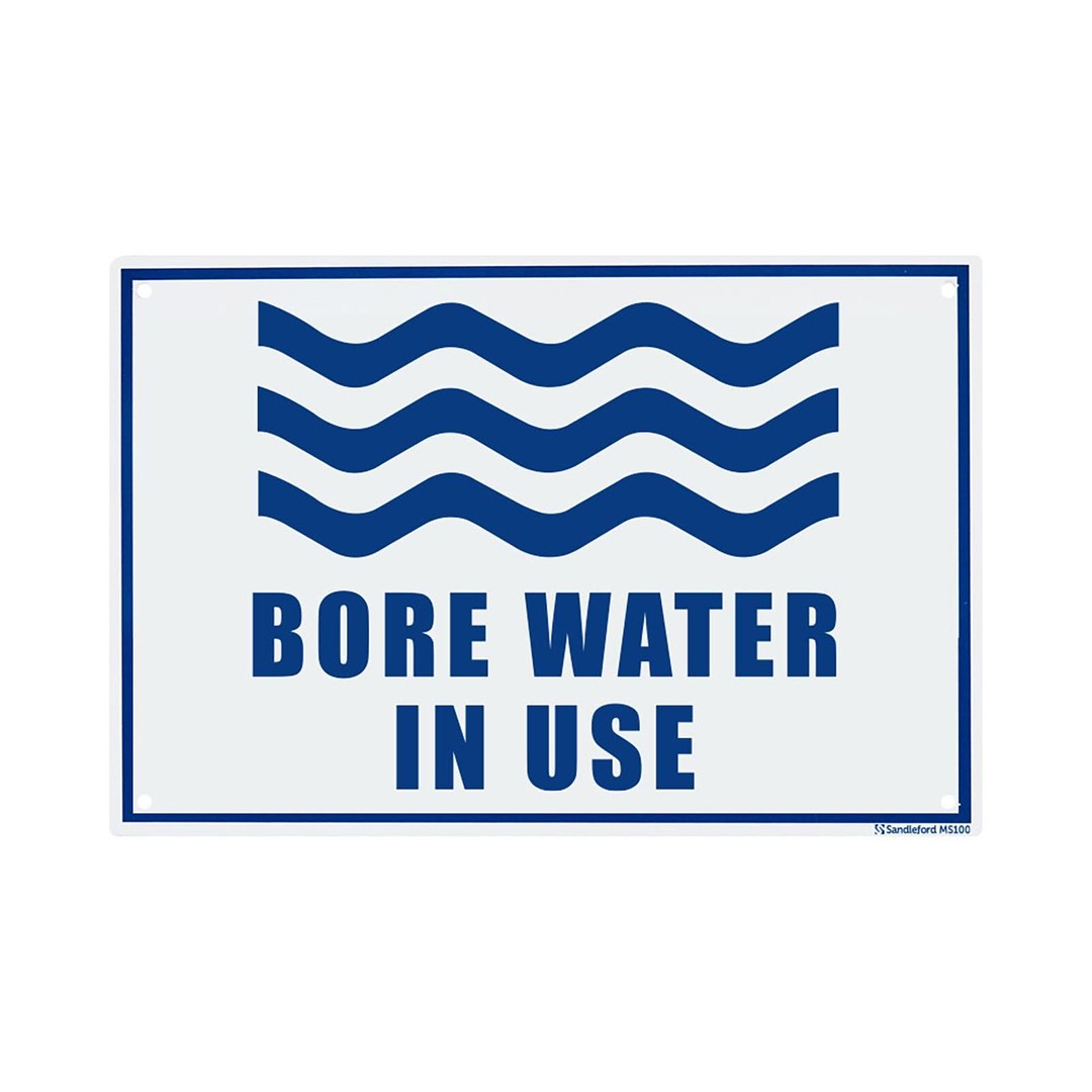 Bore Water In Use 200x300mm Medium Safety Sign Polypropylene Wall/Door Mountable