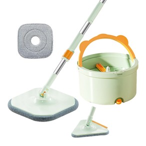 Retractable Spin Mop and Bucket Set with Replacement Microfiber Mop Pad - Set 3