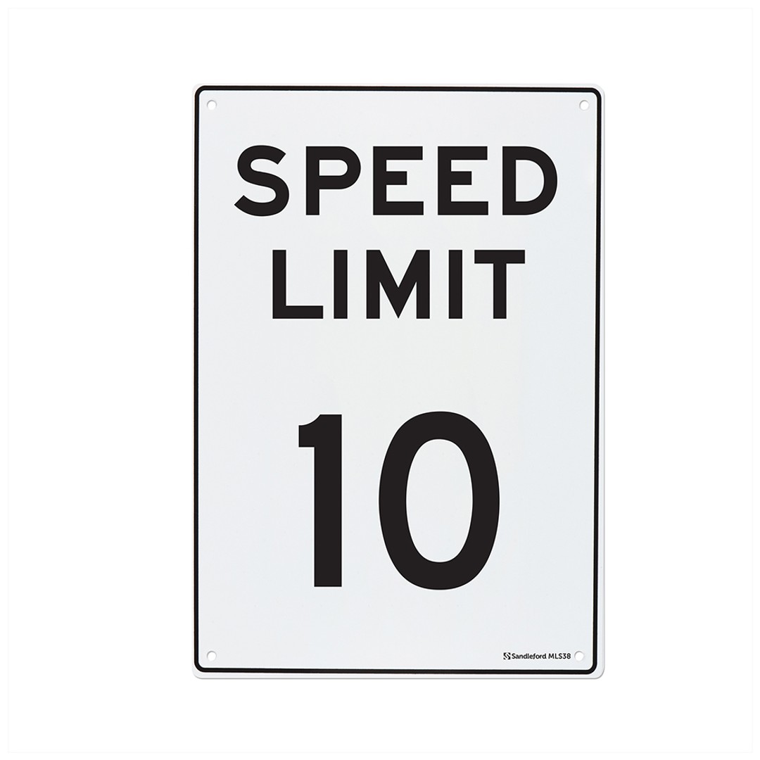 10km/h Speed Limit 450x300mm Safety Sign Polypropylene Wall/Door Mountable