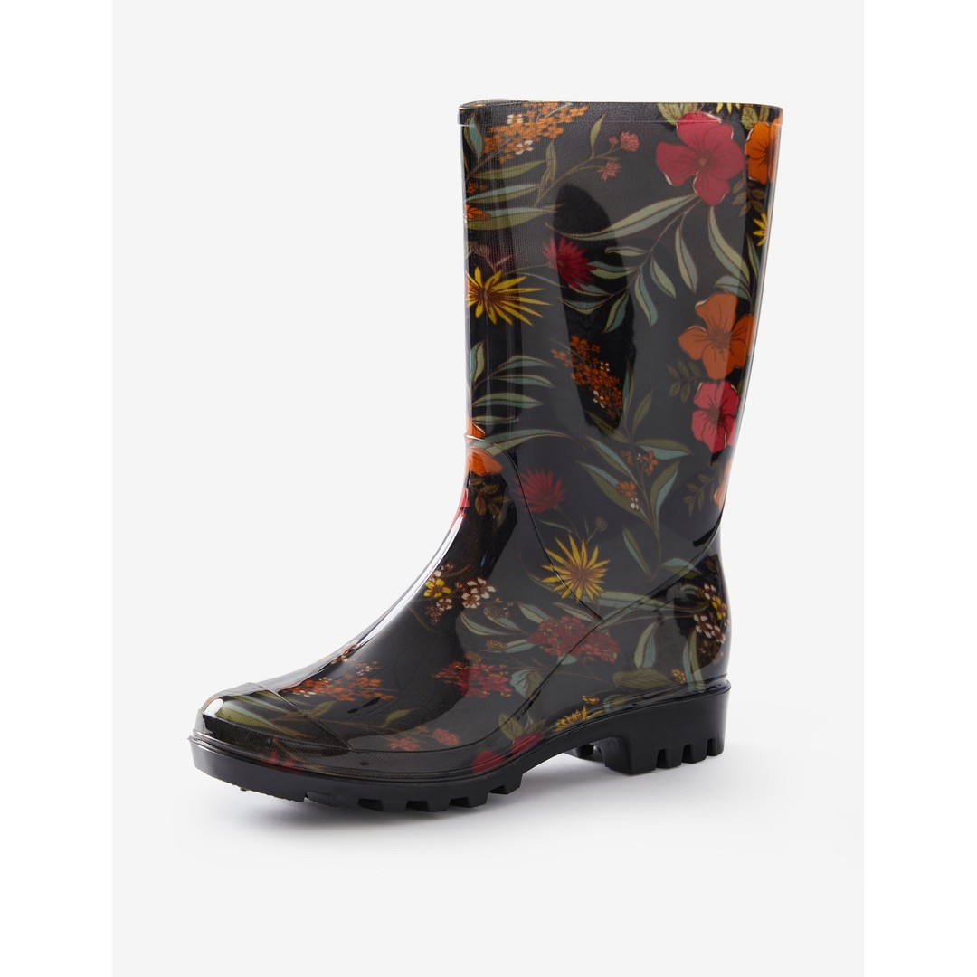 Womens Rivers Romantic Mid Height Printed Gumboot