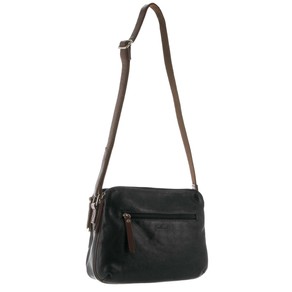 Milleni Grace Women's Leather Crossbody Bag Black/Chestnut