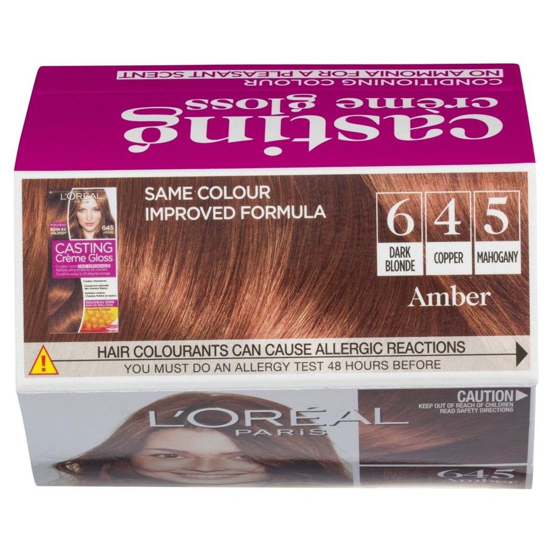 L'Oreal Paris Casting Creme Gloss Conditioning Hair Colour - 645 Amber |  The Warehouse