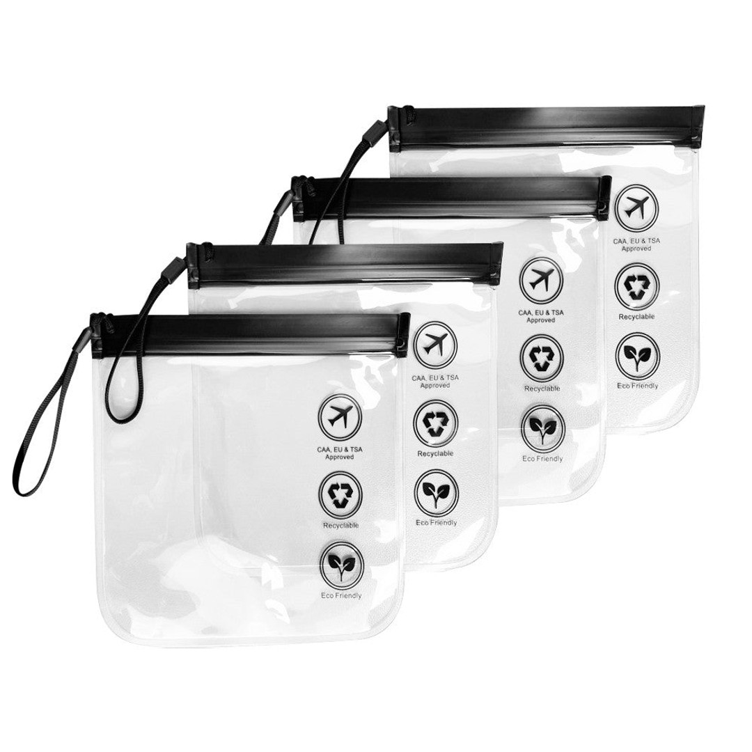 4Pcs TSA Approved Clear Toiletry Bag Travel Cosmetic Bag Liquids Bottles Bag with Hand Rope