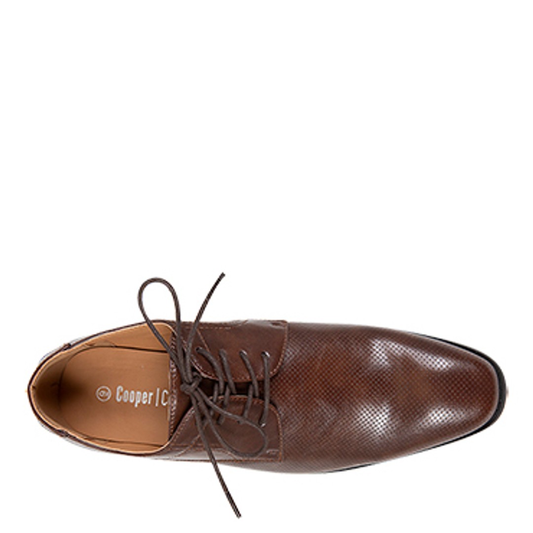 Dominic By Cooper Cohen Men's Glossy Formal Dress Shoe, Brown, hi-res