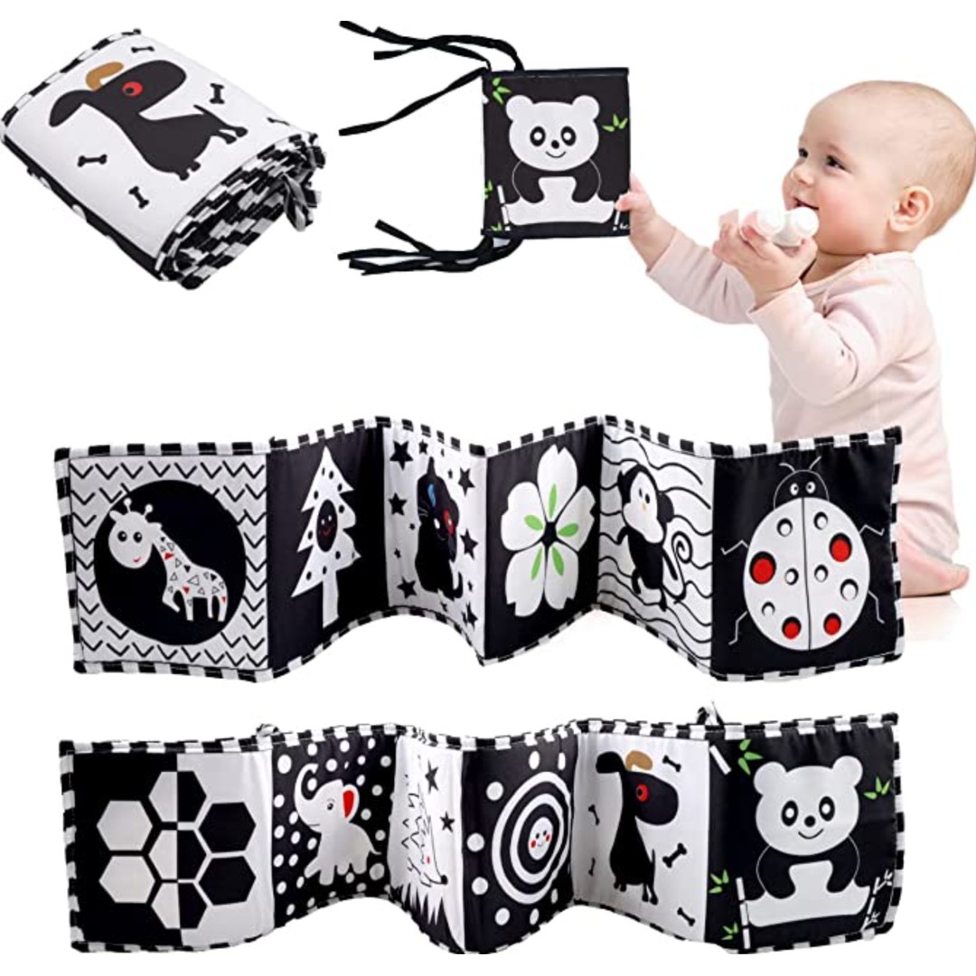 Taylorson Foldable High Contrast Activity Cloth Book | Soft Baby Book & Crib Toy