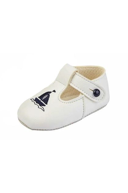 Baypods Pre-Walker T-Bar Shoes with Contrast Button Fastening | Kidsway ...