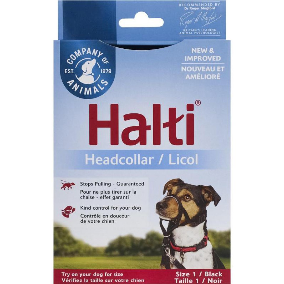 HALTI HEADCOLLAR - STOPS DOGS PULLING SIZE 1 BLACK