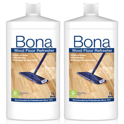 2pk Bona 1l Wood Floor Refresher Maintenance For Varnished Wooden Protection