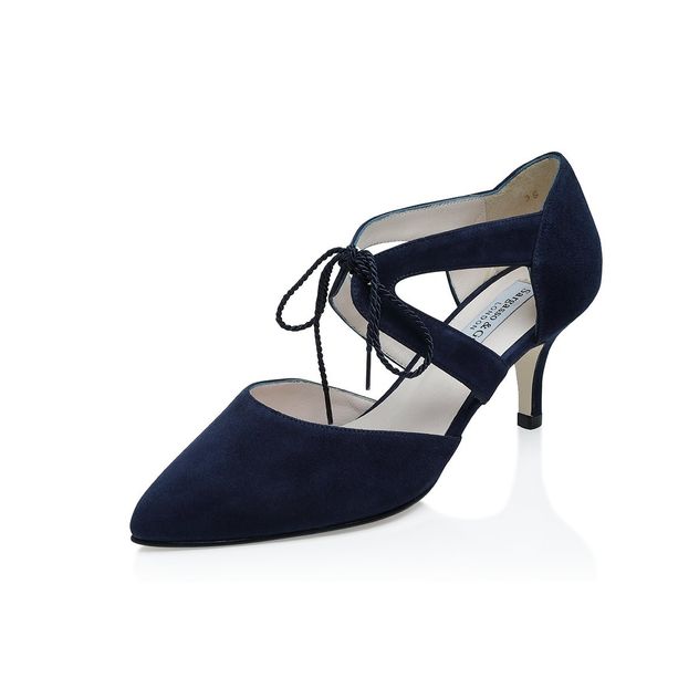 Sargasso & Grey Ava Wide Fit Kitten Heel Shoes - Navy Suede | Sargasso ...