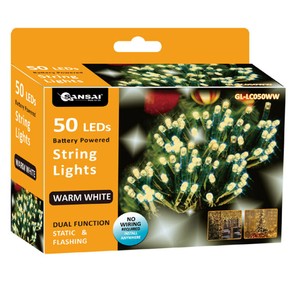 Sansai 50 LED Battery Lumini Decorative/Christmas String Lights Warm White