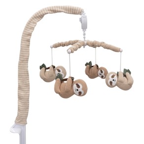 Living Textiles Baby Infant Cotton Children's Musical Hanging Mobile Set Sloth