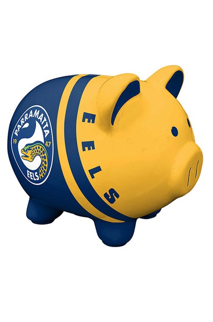 West Tigers NRL Piggy Bank Money Box With Coin Slot 
