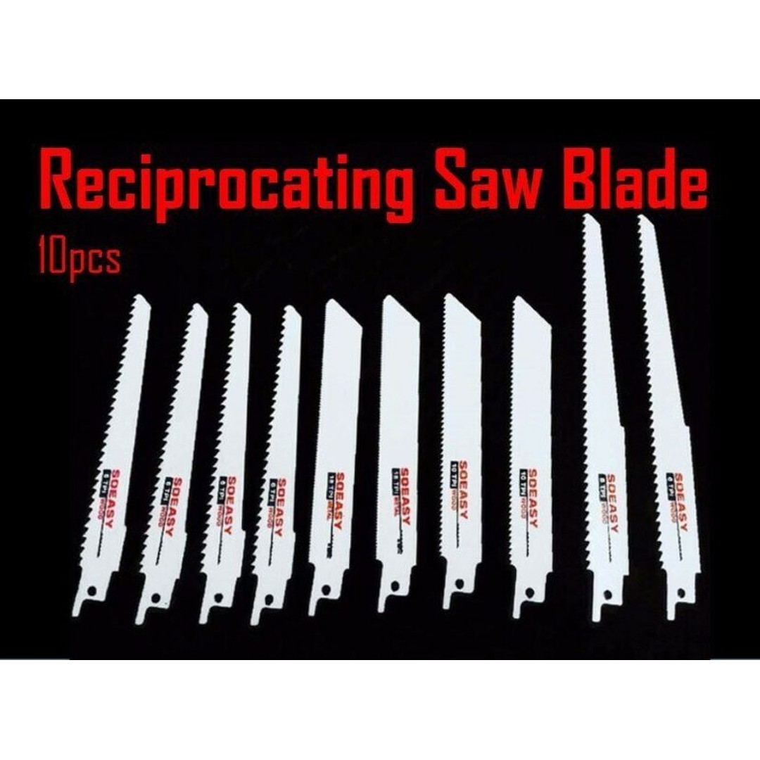 HES 10pcs Reciprocating Saw Blade Jig Saw Blades Wood Metal Cutting Tool