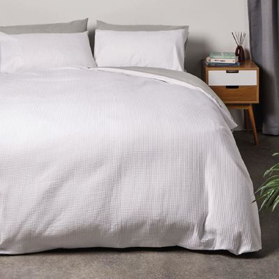 Living Co Duvet Cover Set Waffle White Living Co Online
