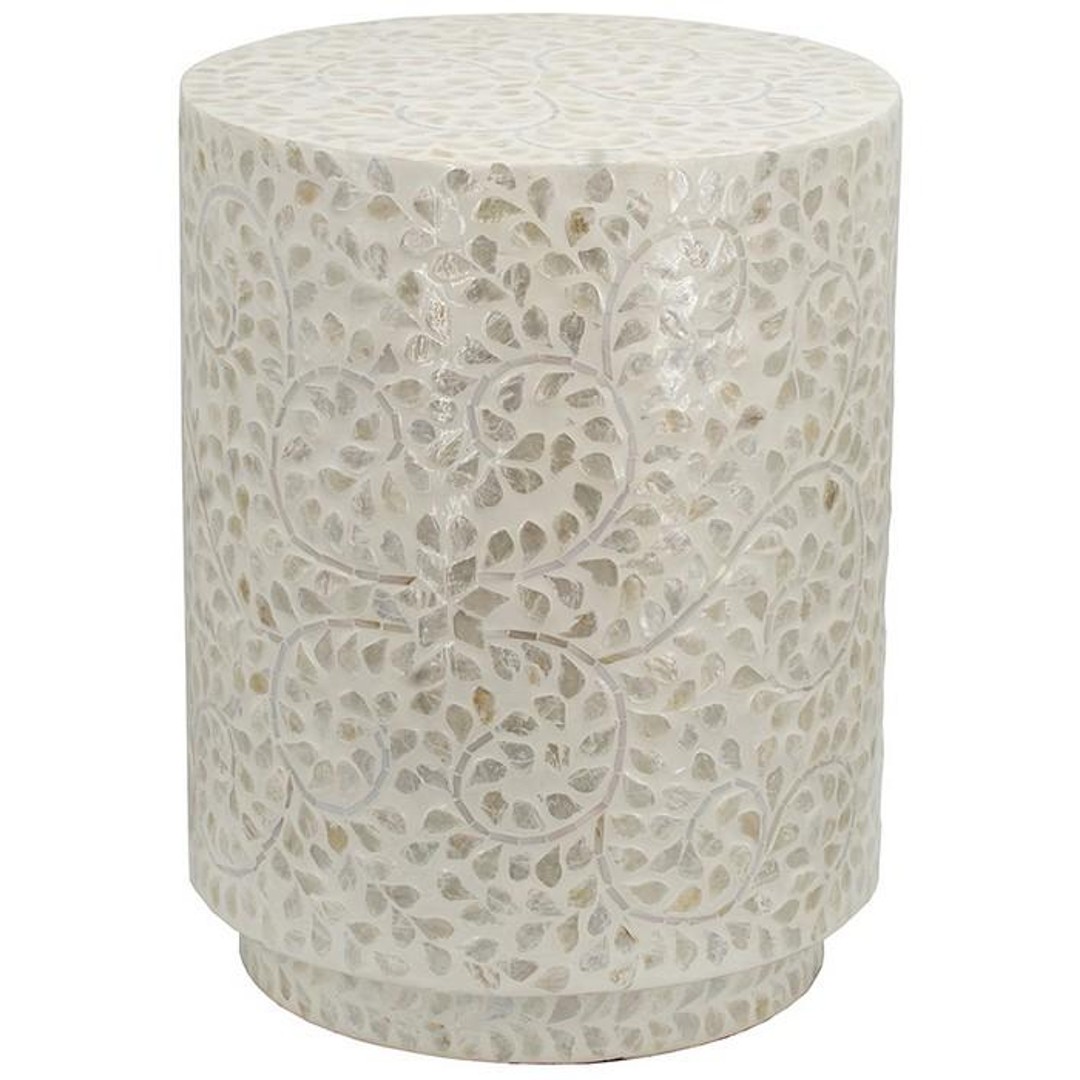 Online8 Round Accent Table - White