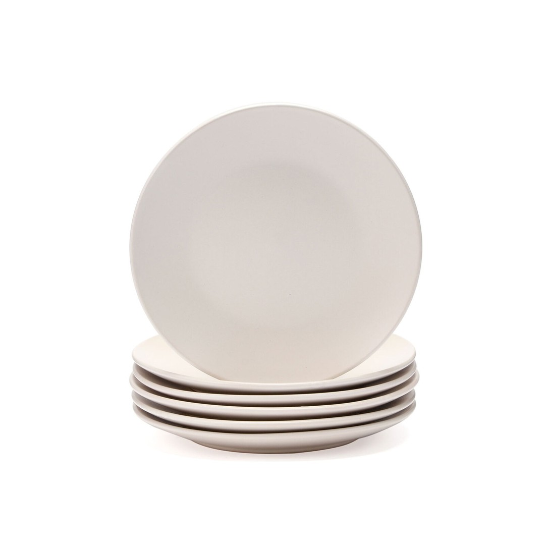 6pc Cooper & Co 21cm Annisa Dinnerware/Tableware Side Plate Beige/White Set