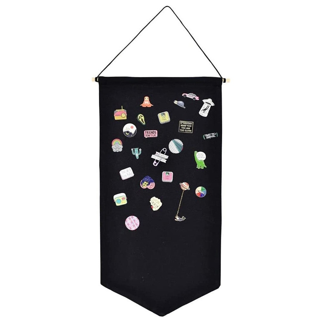 Wall Hanging Brooch Storage Stand Jewelry Badges Display Banner Holder Black S