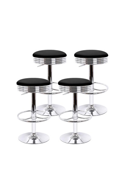 Artiss Set Of 4 Pu Leather Backless Bar, Risers For Counter Stools