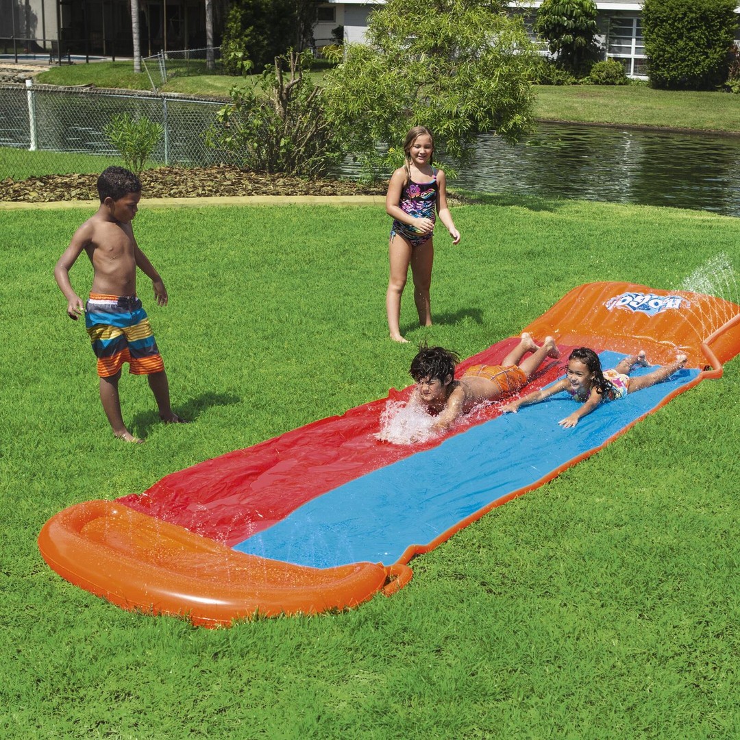 Bestway Kids H20GO Double Water Slide with Ramp - 18'/5.49m | The Warehouse