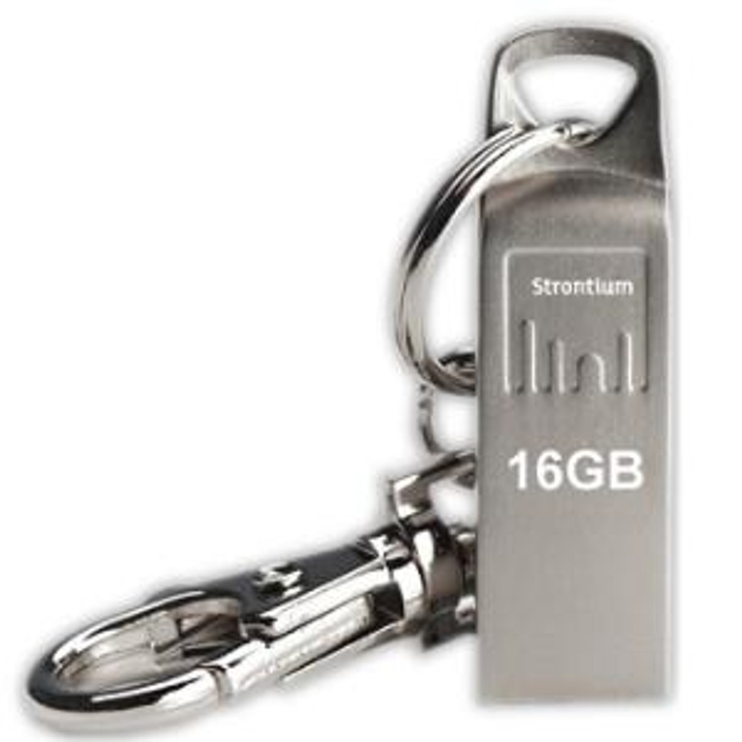 Strontium 16GB USB Flash Drive Ammo Series Silver Shiny metal finish USB2.0 25MB/s read 5MB/s write SR16GSLAMMO