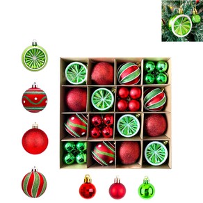 Christmas Ball Ornaments Plastic Hanging Decorative Baubles Set for Holiday Party Decor-Style 2
