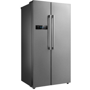 Midea 584L Side-by-side Fridge Freezer with Handles Stainless Steel