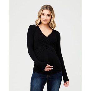 Ripe Maternity Embrace Long Sleeve Nursing Top Black