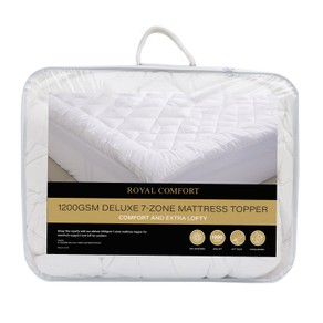 Royal Comfort 1200GSM Deluxe 7-Zone Mattress Topper Luxury Gusset Breathable
