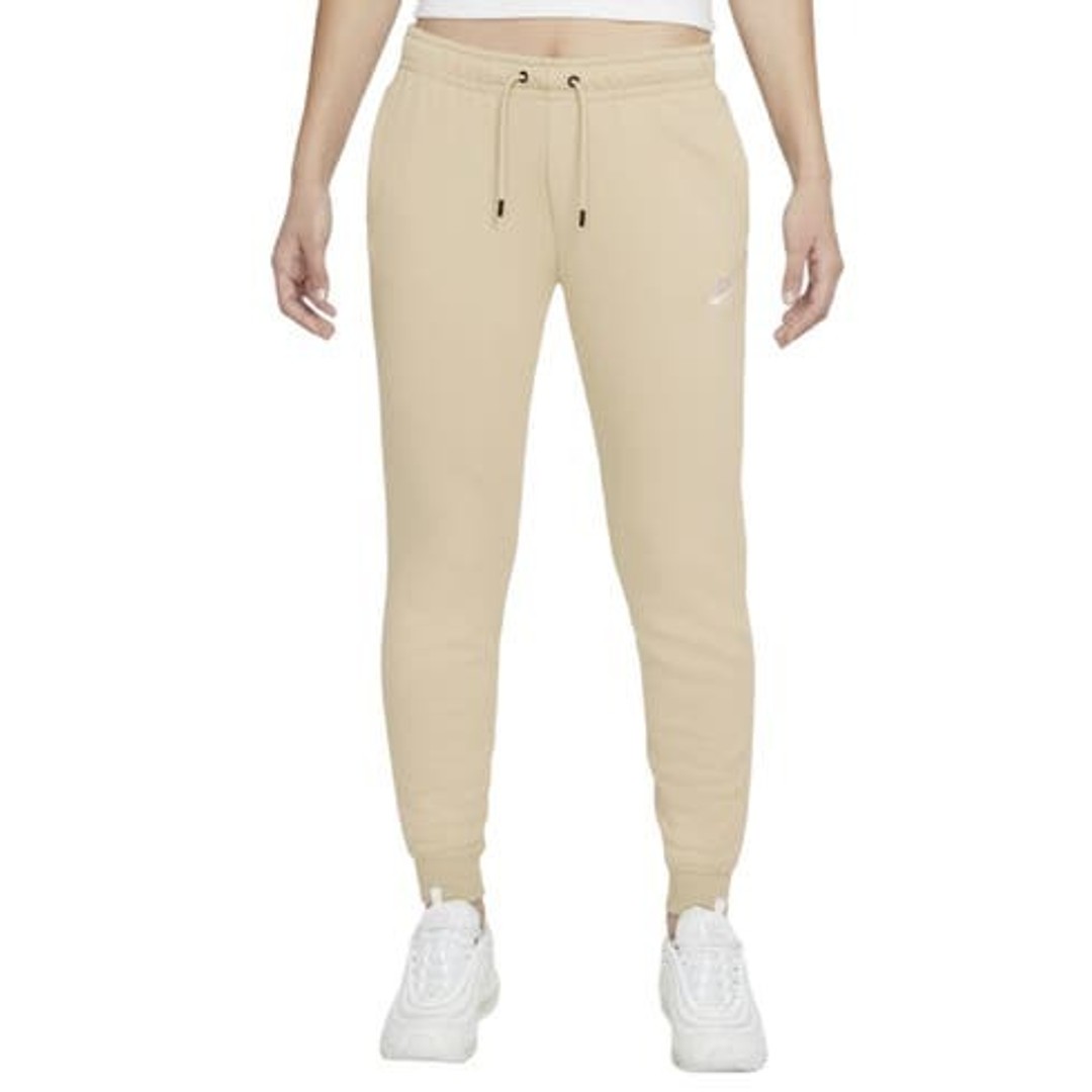 Nike Women's Sportswear Essential Fleece Mid Rise Pants - Rattan/White