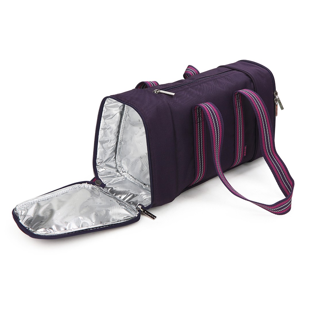 Multi Pocket Insulated Cooler Bag Picnic/ 39cm Camping Bag w/Compartments Purple