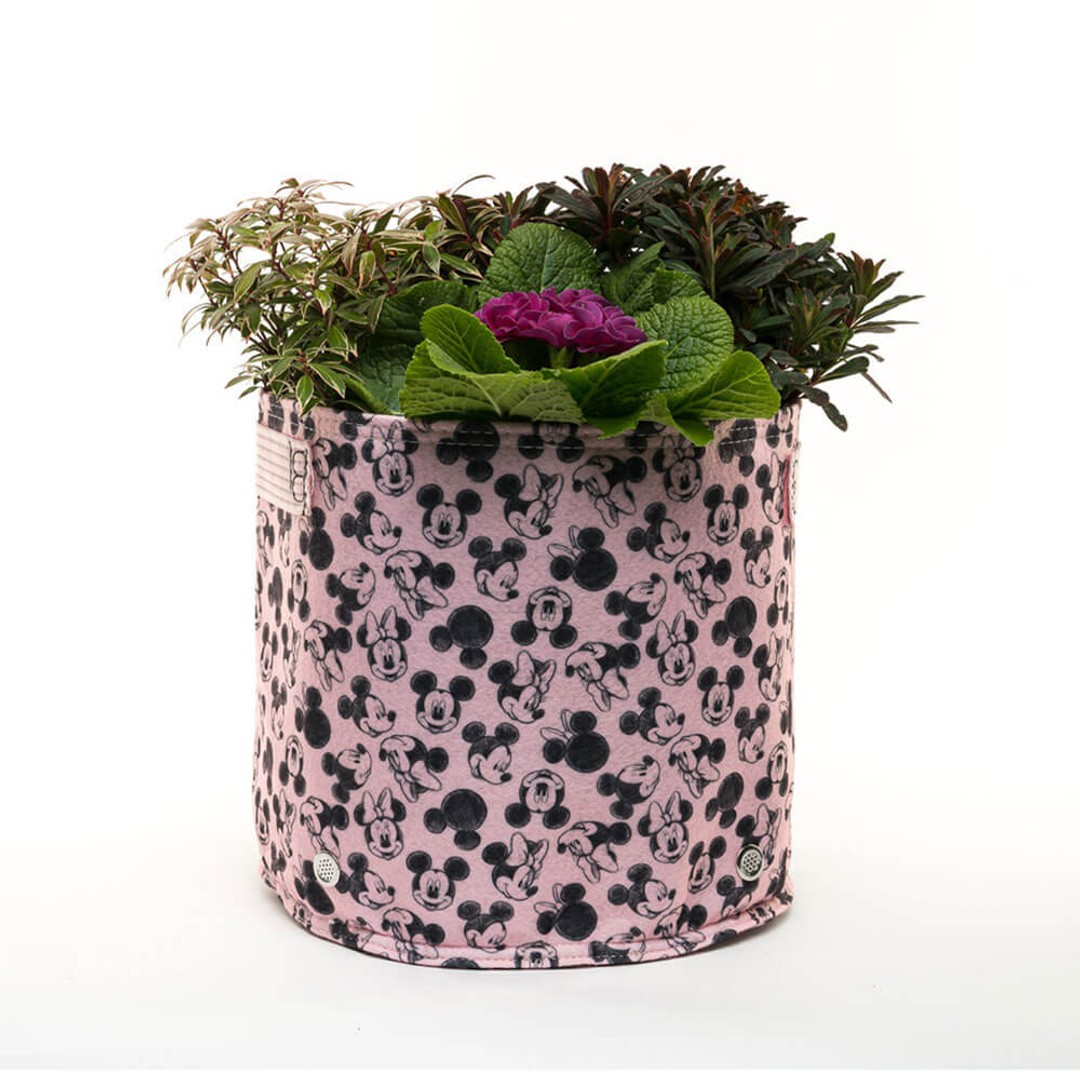 Jardinopia Garden Decor - Eco Pot Fabric: Mickey & Minnie Mouse Small Pink