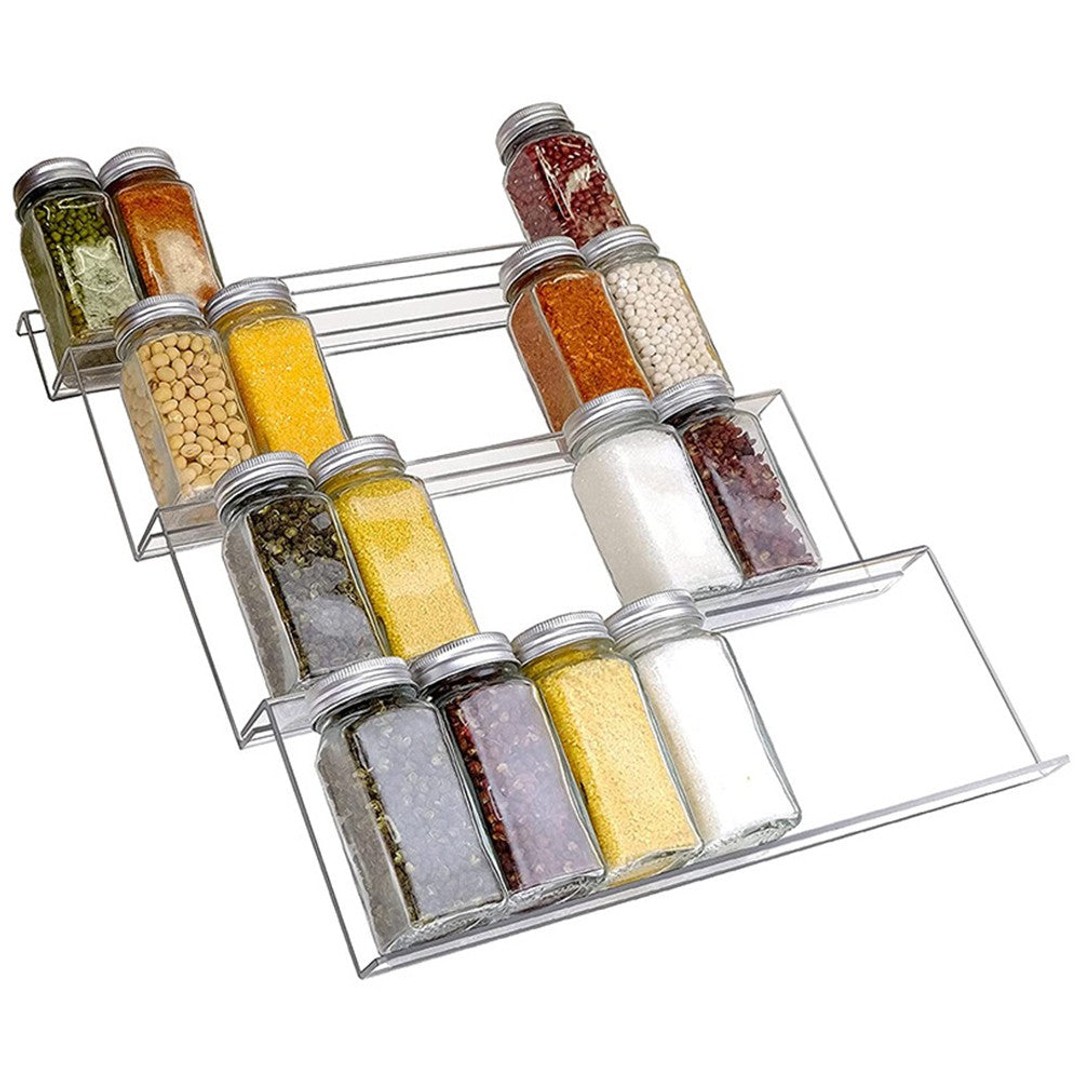 4-Tier Kitchen Spice Drawer Organizer Seasoning Jars Drawers Insert Spice Rack Tray