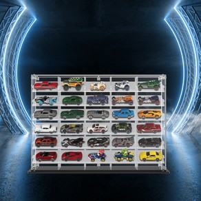BrickFans Premium Horizontal Display Case for 1:64 Scale Diecast Cars, Hot Wheels, Tomica, Matchbox, Siku