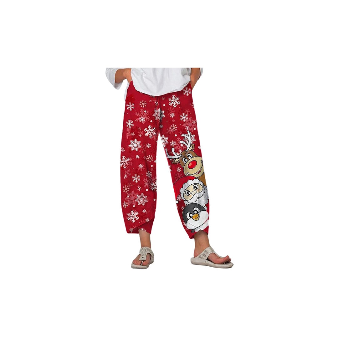 Women Christmas Relaxed Cropped Pants | The Warehouse