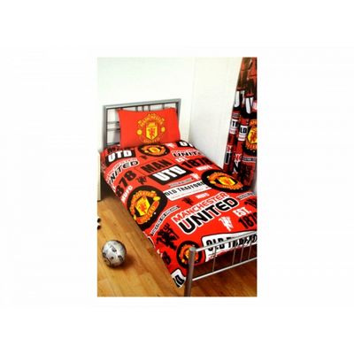 Manchester United Fc Official Football Patch Single Duvet And