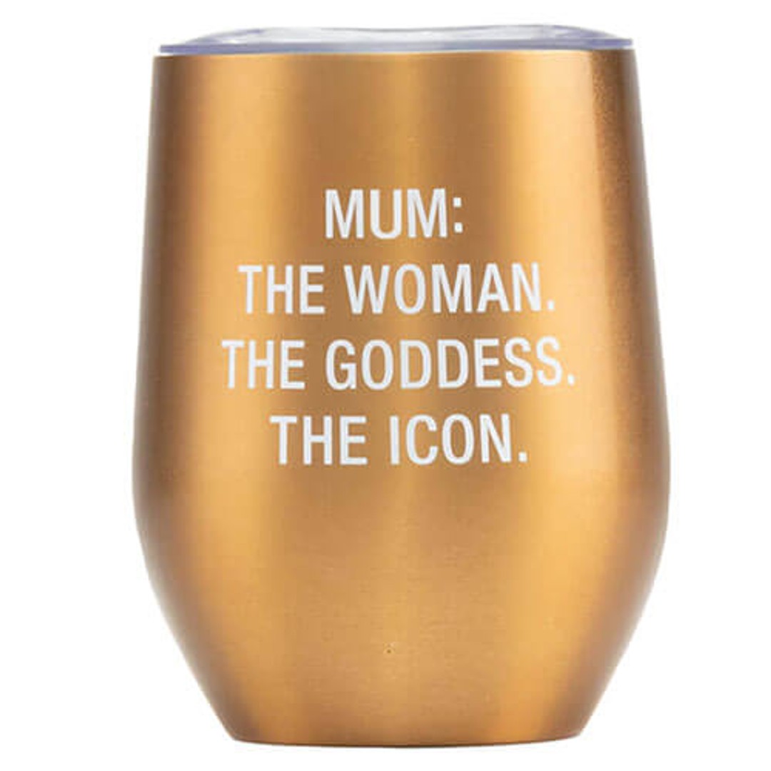 Say What Thermal Wine Thumbler 360mL - Mum the Icon | The Warehouse