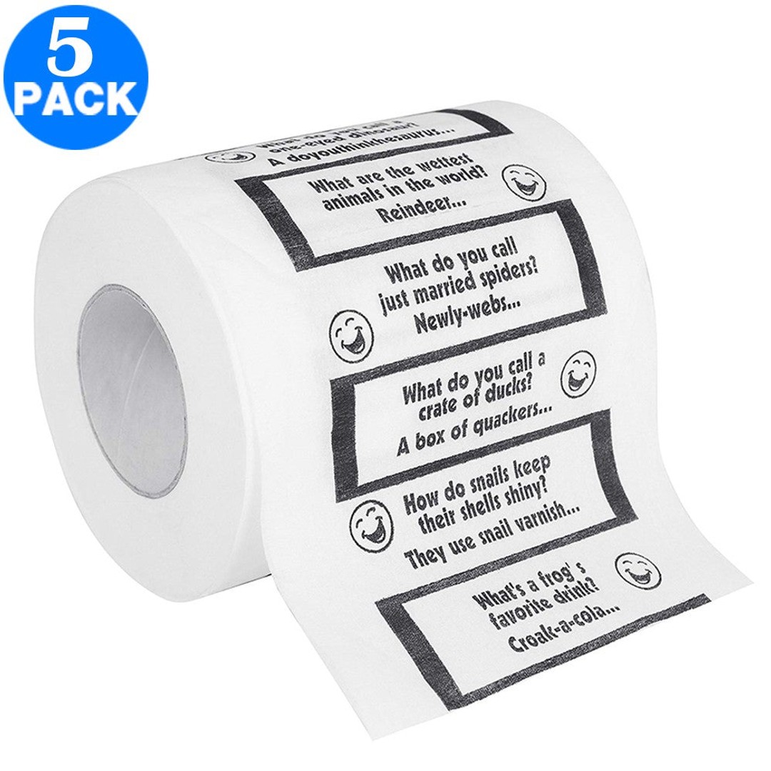 5 X Christmas Creative Joke Printed Toilet Paper Rolls