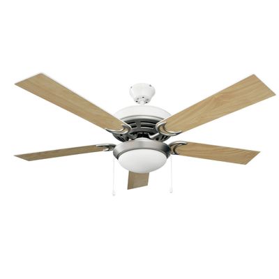 Destiny 1300mm 5 White Washed Oak Reversible Blade Ceiling Fan W Light 3 Speed