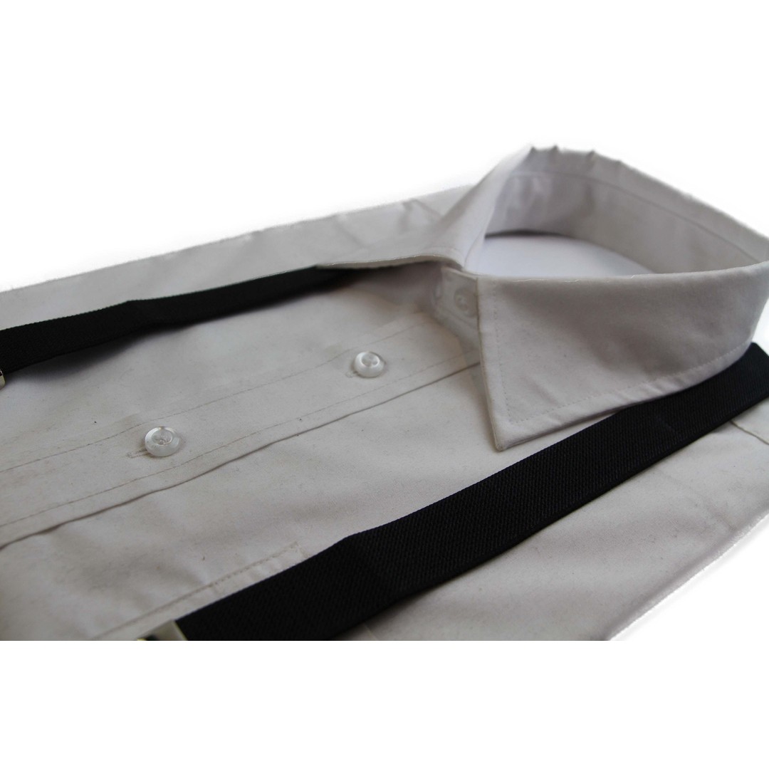 Tie Store Australia Extra Long Adjustable 138cm Black Adult Mens Suspenders